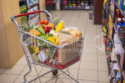 A trolley with healthy food