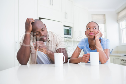 Pretty couple drinking on their cup