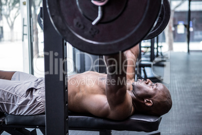 Young Bodybuilder doing weightlifting