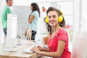 businesswoman using computer in office