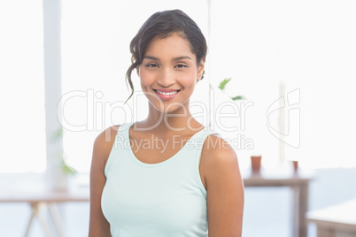 Smiling businesswoman at work