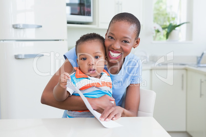 Happy smiling mother with his babyboy