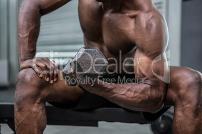 Young Bodybuilder doing weightlifting