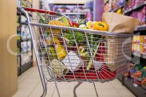 A trolley with healthy food