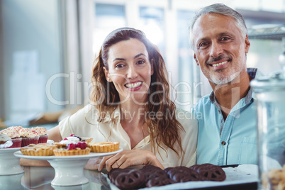 Cute couple looking at camera