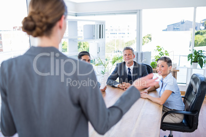 Business people listening during conference