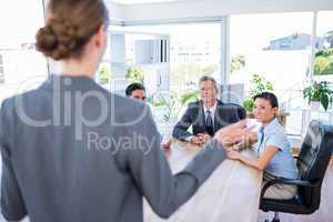 Business people listening during conference