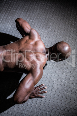 Young Bodybuilder doing push ups