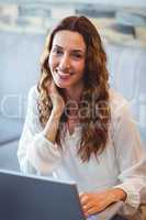 Young woman using laptop