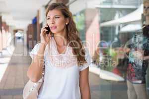 Woman calling with smartphone