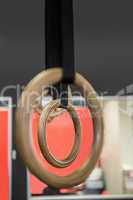 Close up view of gymnastic rings