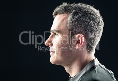 Rugby player on a profile view