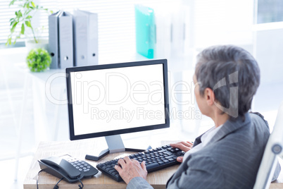 Businesswoman working on computer