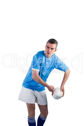 Rugby player about to throw a rugby ball Rugby player about to throw a rugby ball
