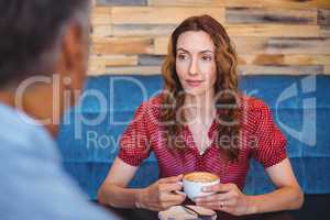 cute couple drinking coffee