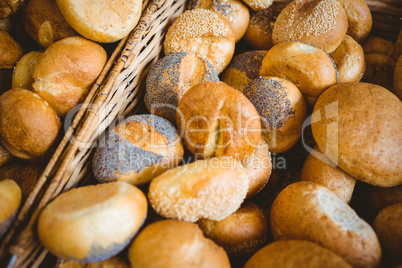 Close up of basket with fresh bread