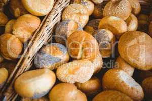 Close up of basket with fresh bread