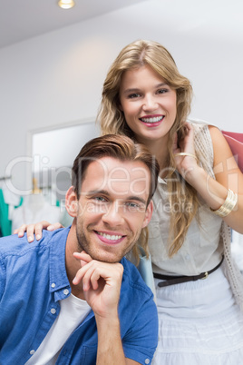 Portrait of happy couple smiling