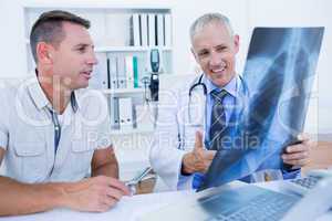 Doctor and patient looking at Xray