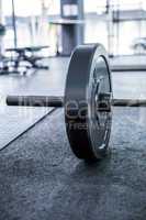 Close up view of barbell