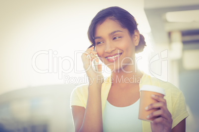 Casual businesswoman talking on phone