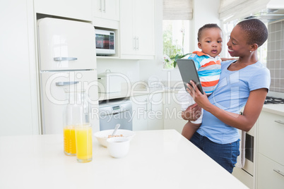 Happy smiling mother with his babyboy