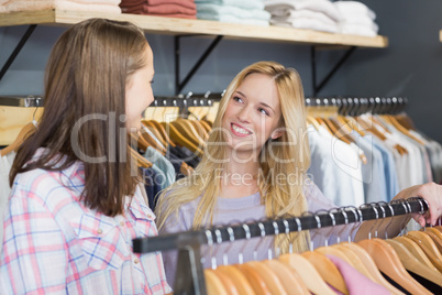 Two beautiful women shopping together