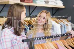 Two beautiful women shopping together