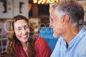 cute couple drinking coffee