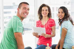 Casual business team having meeting