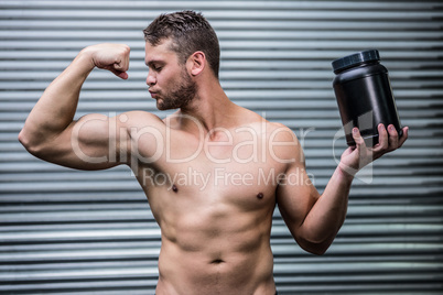 Muscular man posing