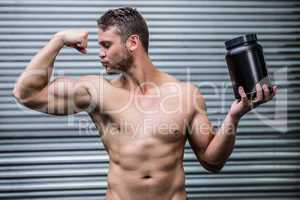 Muscular man posing