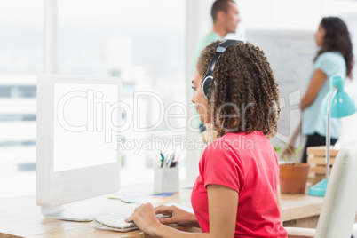 businesswoman using computer in office