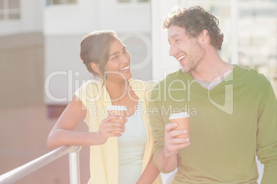 Casual couple smiling at camera