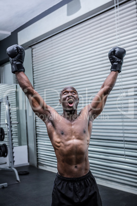 Young Bodybuilder posing in front of the camera