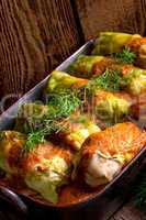 Cabbage rolls out young cabbage