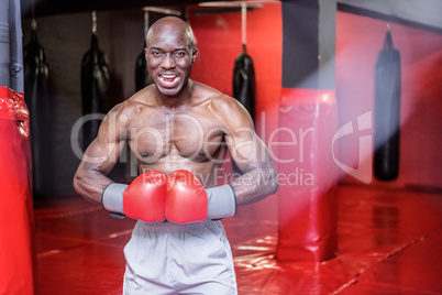 Young Bodybuilder posing in front of the camera