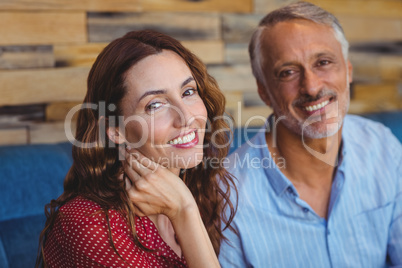 Cute couple smiling at the camera