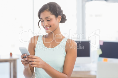 Smiling businesswoman at work