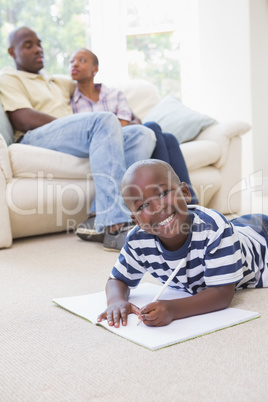 Happy family in the living room Happy family in the living room