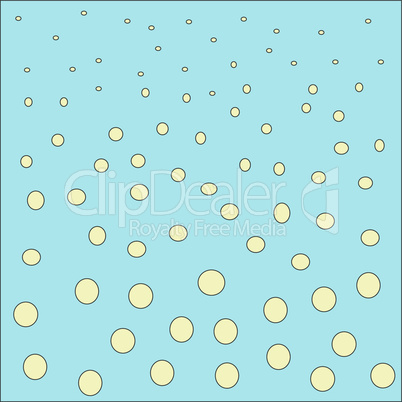 The yellow circles on a blue background abstract background