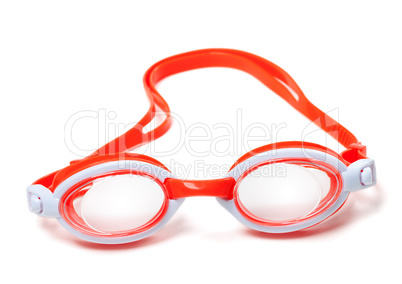 Goggles for swimming on white background