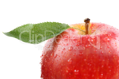 Roter Apfel Frucht mit Blatt Freisteller