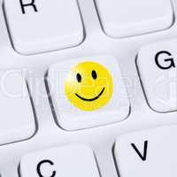 Computer Konzept Glücklich Smiley Symbol Bewertung Feedback