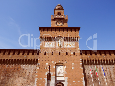 Retro look Castello Sforzesco Milan