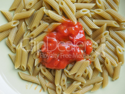 Penne pasta with tomato