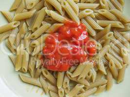Penne pasta with tomato