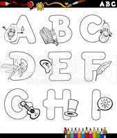 cartoon alphabet coloring page