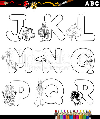 cartoon alphabet coloring page