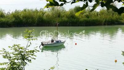 Small sailboat at a lake